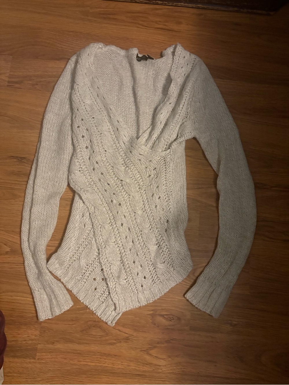 Eclipse Off-Shoulder Pointelle Hem Sweater in Cream